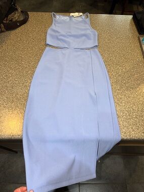 Abercrombie & Fitch Pastel Blue cutout Midi Dress